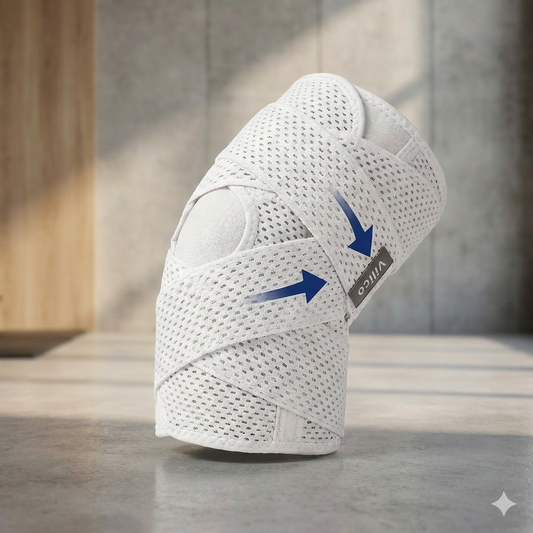 Fascia Ginocchio Sportiva in Nylon — Modello AB003, Sostenitiva e Traspirante (Uomo)