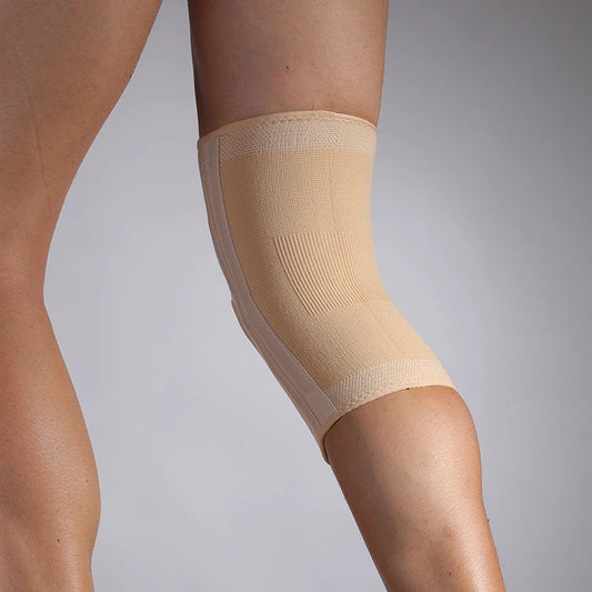 1 tutore di supporto per ginocchio ad alta elasticità con rotula aperta e barre a molla