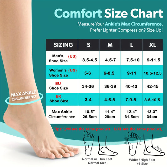 Calze Compressive per Caviglia — Design Open-Toe per Neuropatia e Comfort